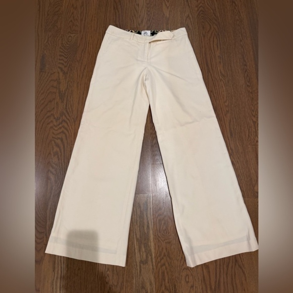 Milly of New York Ivory Cropped Wide Leg Pants Size 4